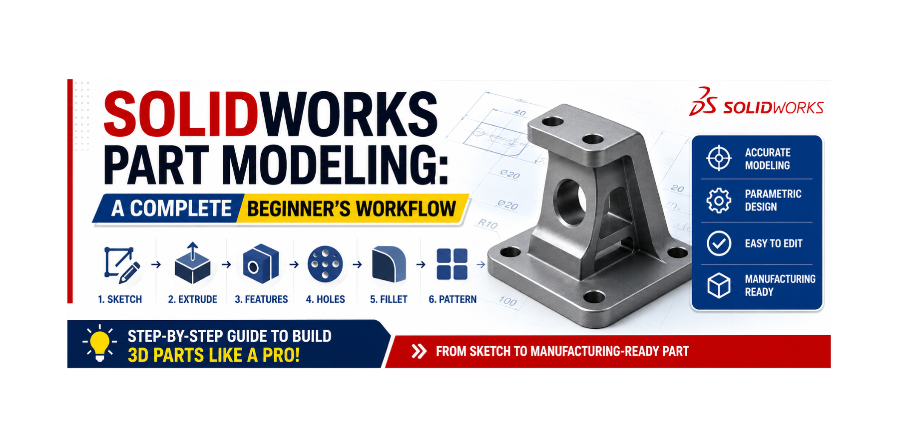 SOLIDWORKS Part Modeling: A Complete Beginner’s Workflow